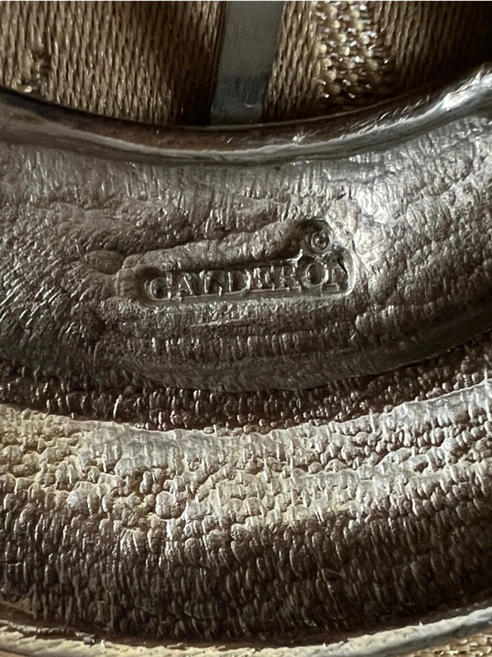 Vintage Calderon Red Embossed Snakeskin Leather Belt-Buckle Women’s Small 26-30